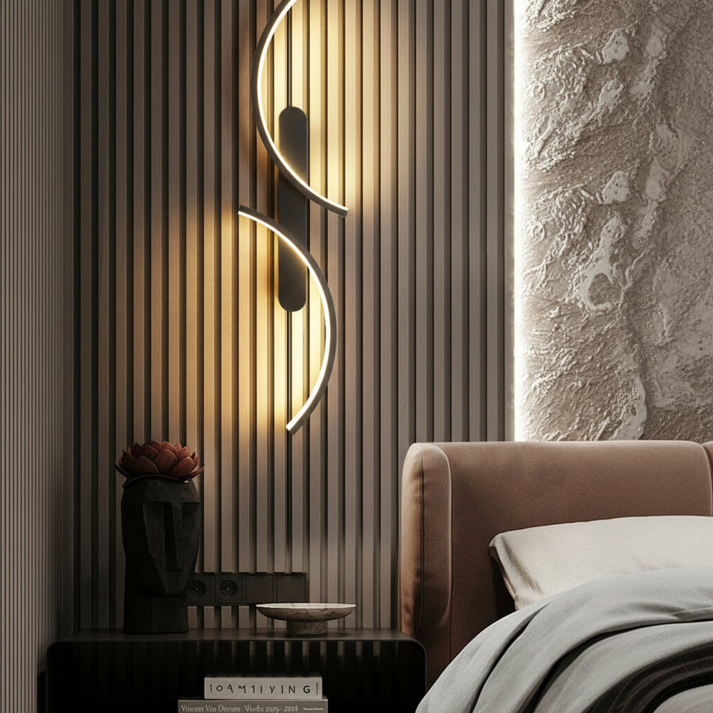 Curved Moonlight LED Wall Light for Bedroom & Living Room