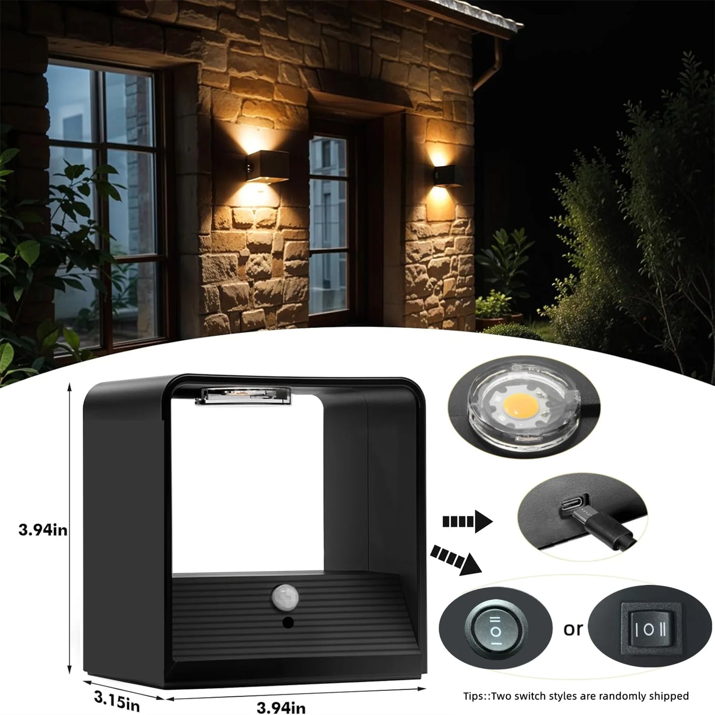 Modern Wireless LED Wall Lamp – Motion Activated, Rechargeable, Remote Dimmable