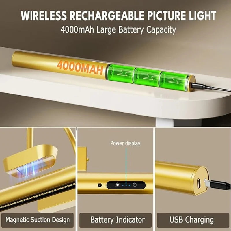 Rechargeable Picture Light – 4000mAh Battery with Remote