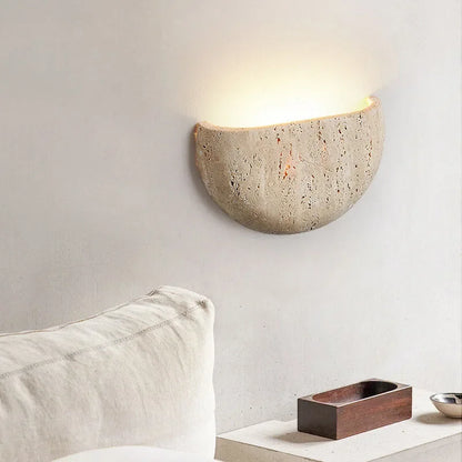 Wabi Sabi Stone Wall Lamp – Retro Living Room Sconce