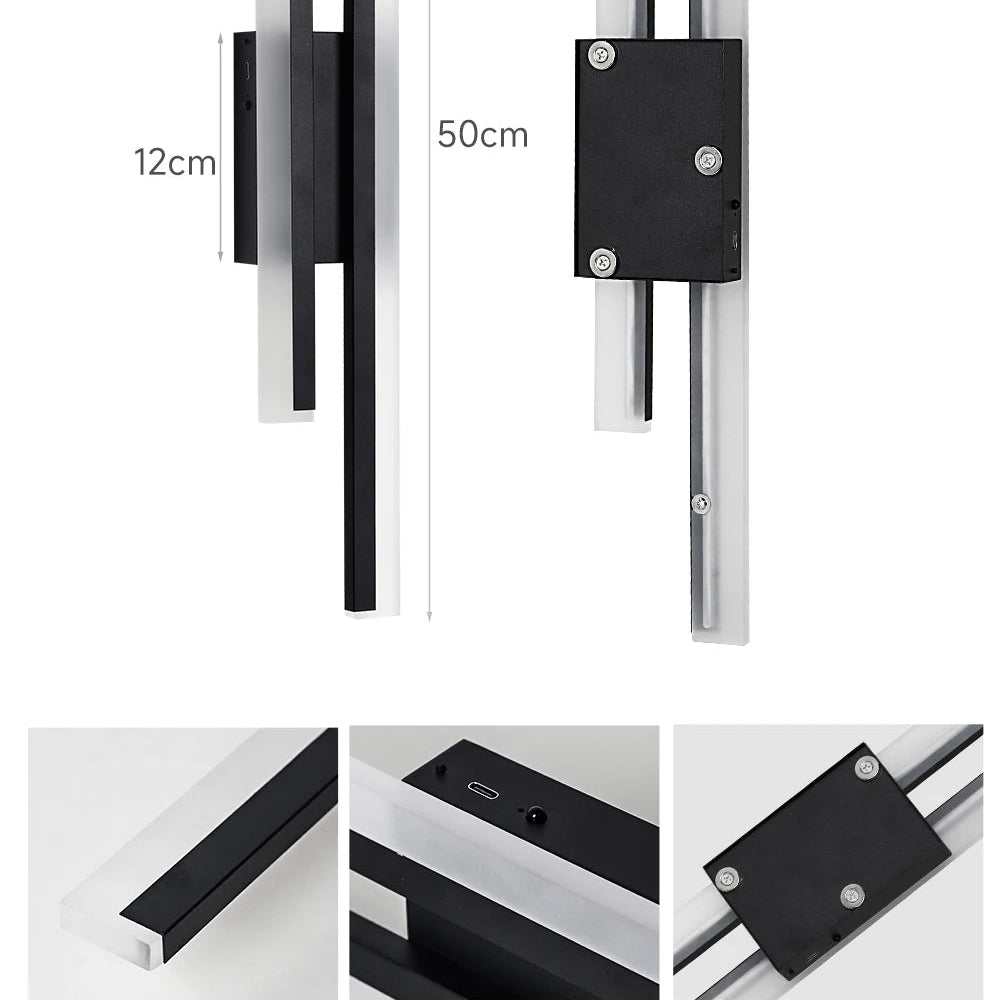 Rechargeable Wall Sconce – 4400mAh Battery Operated LED Dimmable