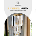 Modern Crystal Wall Lamp – 3-Layer E14 LED Sconce