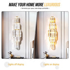 Modern Crystal Wall Lamp – 3-Layer E14 LED Sconce