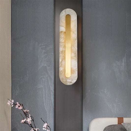 Gold Marble Wall Lamp for Living Room & Hallway