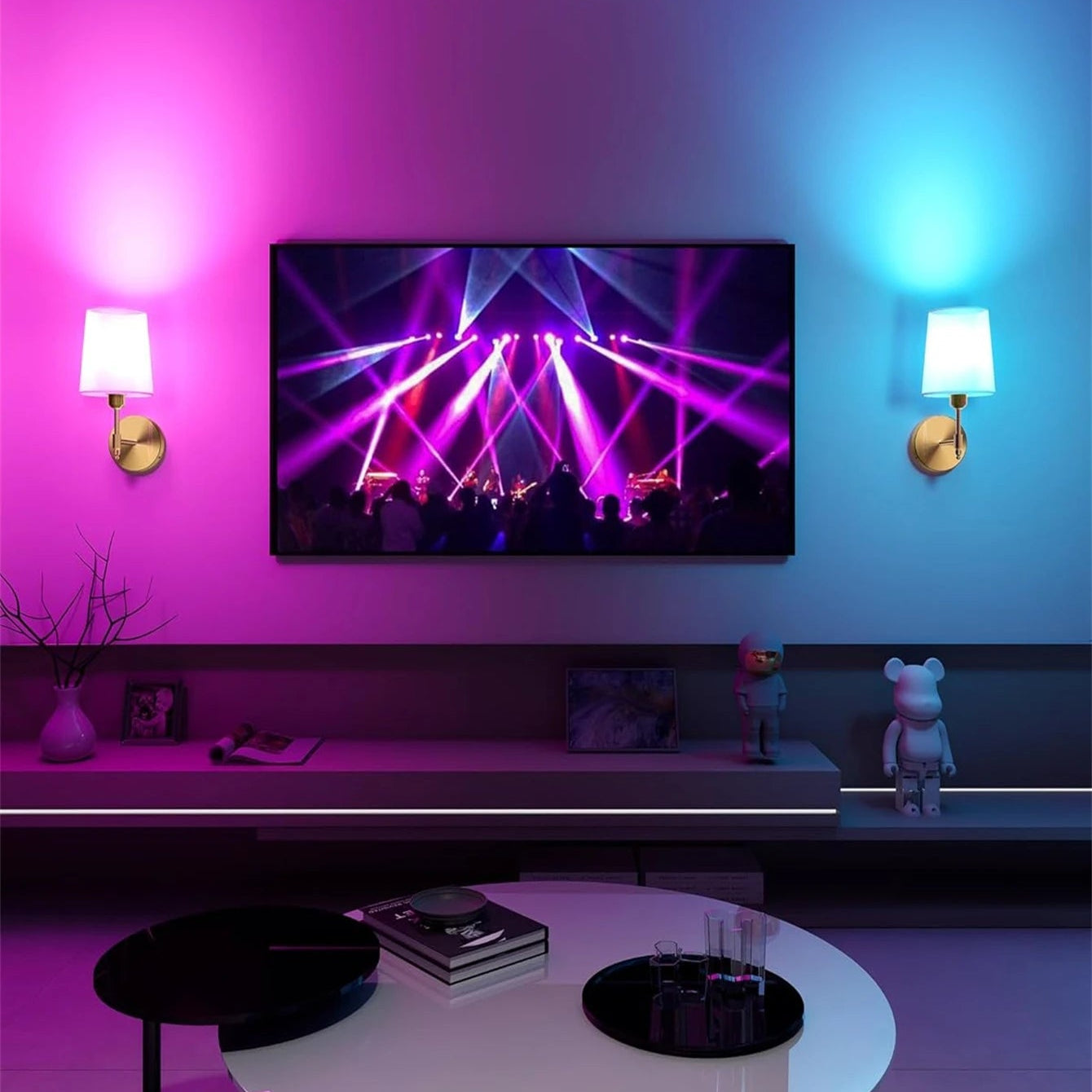 Rechargeable Battery Wall Lamp – 4000mAh 15 Colors with Remote