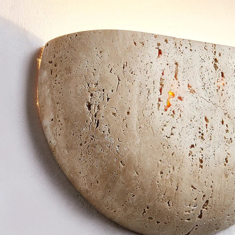 Wabi Sabi Stone Wall Lamp – Retro Living Room Sconce