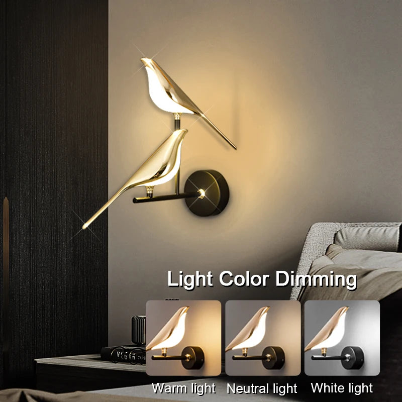 Nordic LED wall lamp with touch switch single and double head modern design