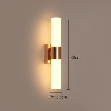 Modern LED Gold Pipe Wall Lamp – 21/42cm Acrylic Sconce