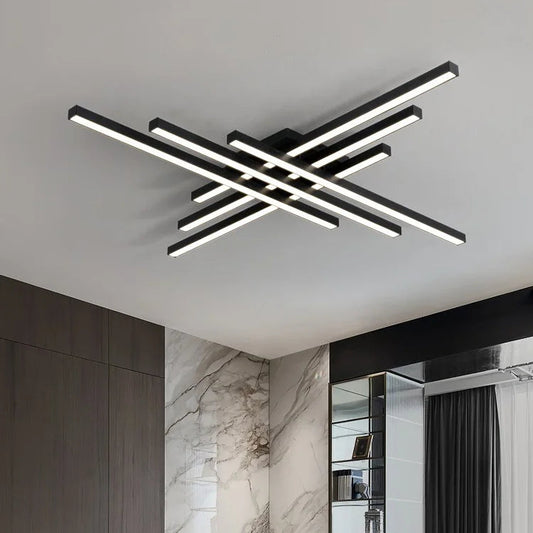 Black Square LED Ceiling Lamp – Nordic Minimalist Design