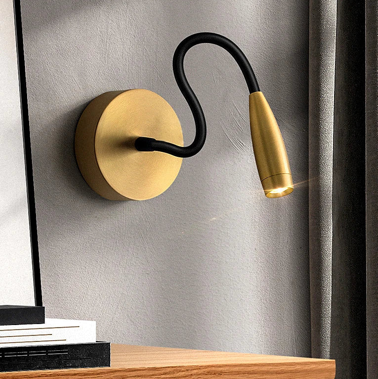 Modern LED Gold Pipe Wall Lamp – 21/42cm Acrylic Sconce