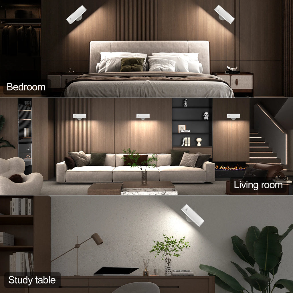 Rechargeable Reading Light – Magnetic 360° Rotation Cordless