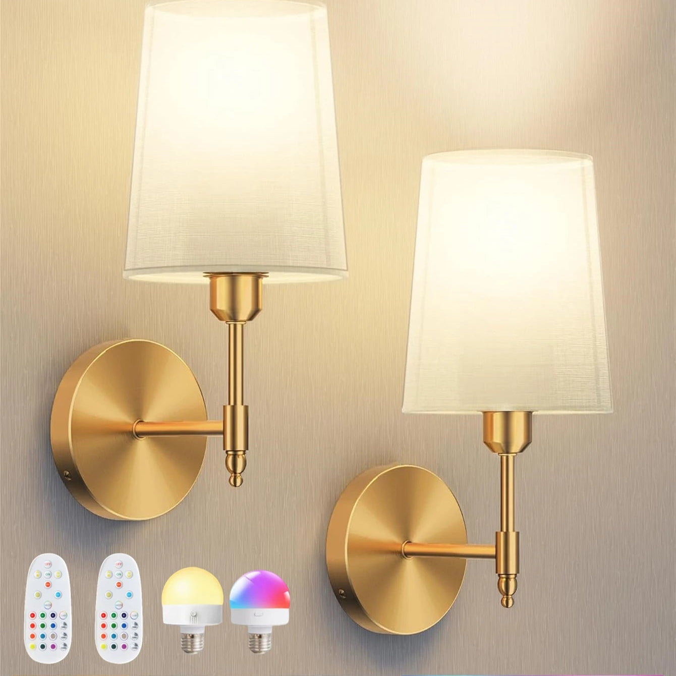 Rechargeable Battery Wall Lamp – 4000mAh 15 Colors with Remote