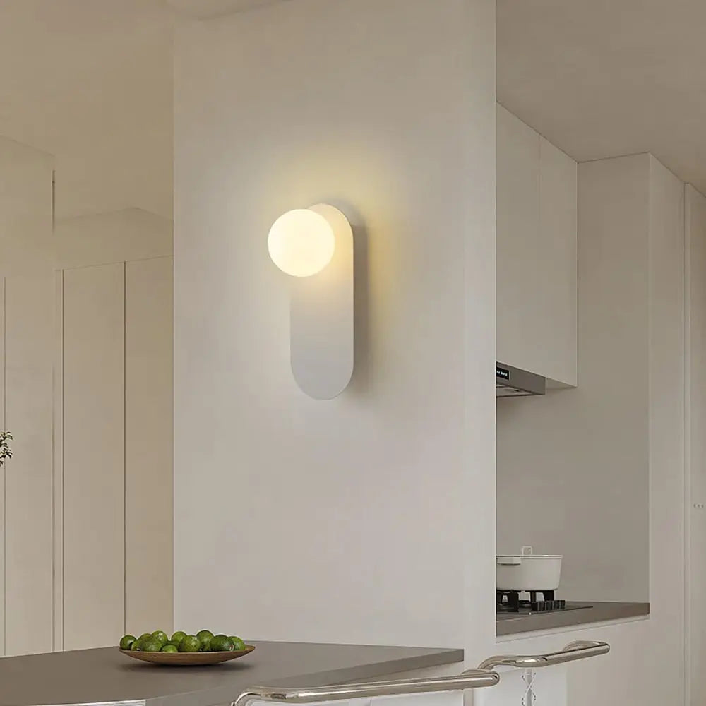 Modern Glass Sphere Wall Sconce for Bathroom & Hallway