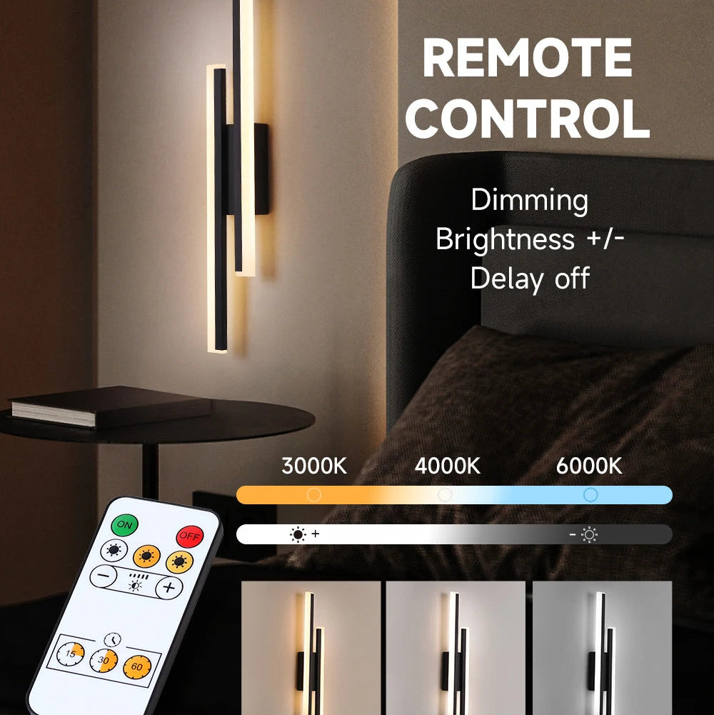 Rechargeable Wall Sconce – 4400mAh Battery Operated LED Dimmable