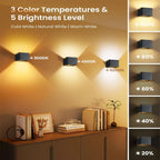 Modern Wireless LED Wall Lamp – Motion Activated, Rechargeable, Remote Dimmable