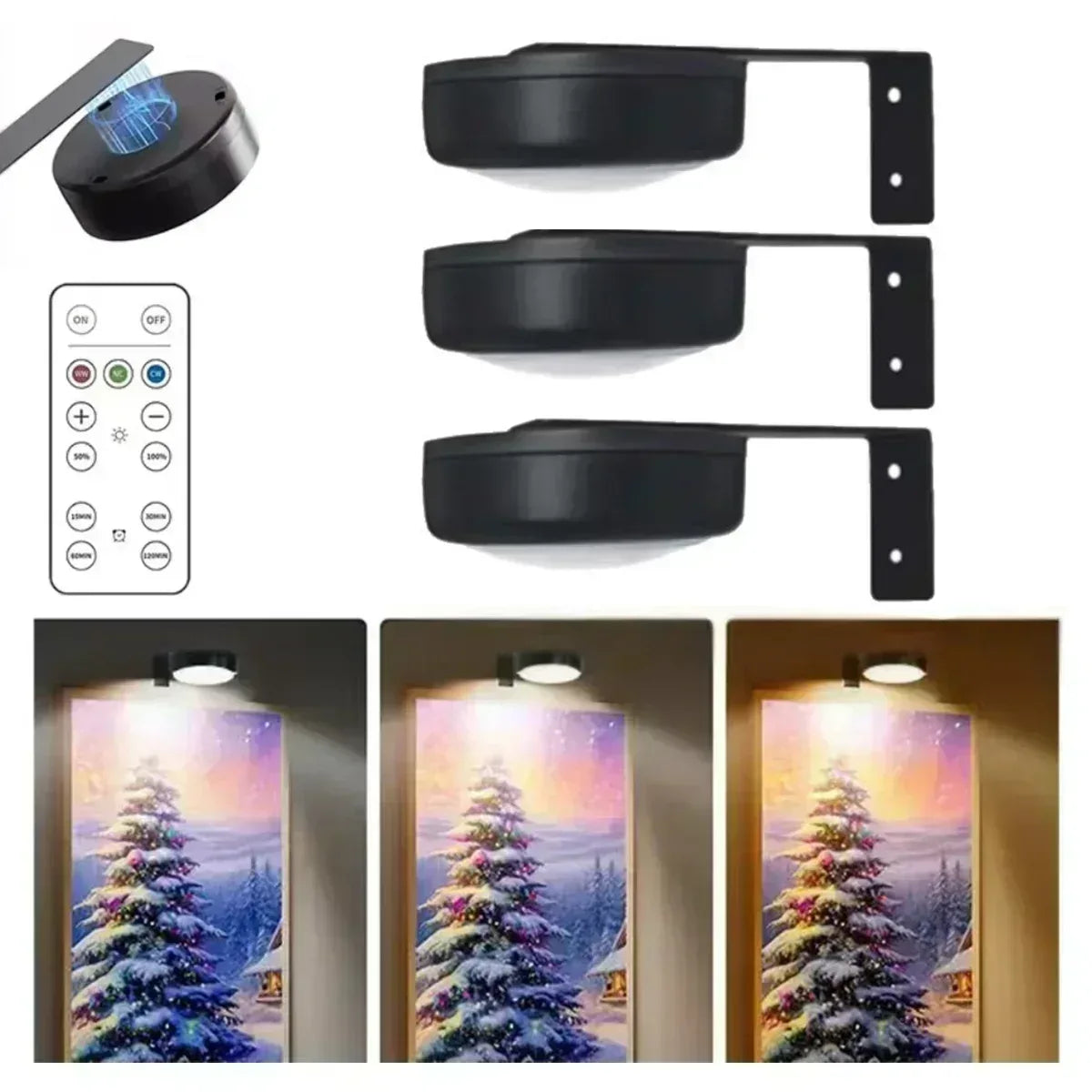 Battery Operated LED Picture Light – 3 Colors with Remote - Lightify