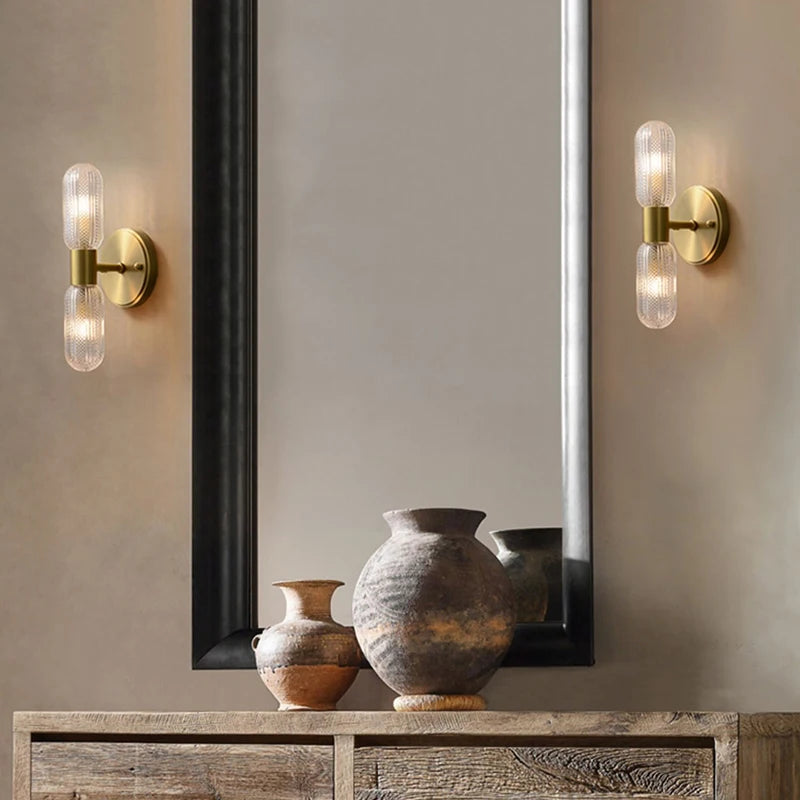 Modern LED Gold Pipe Wall Lamp – 21/42cm Acrylic Sconce