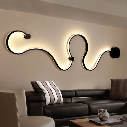 Black Modern LED Wall Sconce with Remote Control