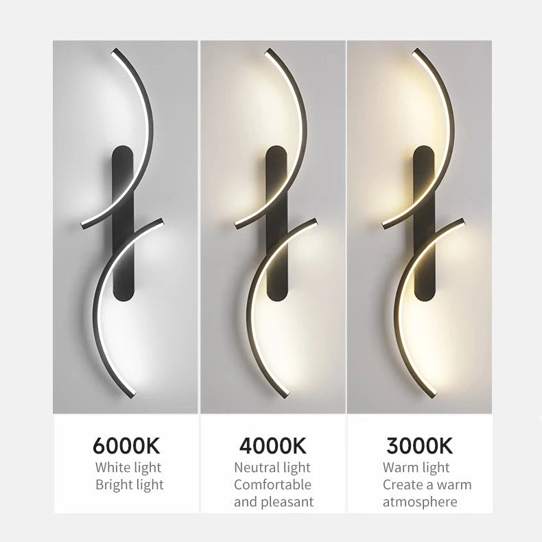 Curved Moonlight LED Wall Light for Bedroom & Living Room