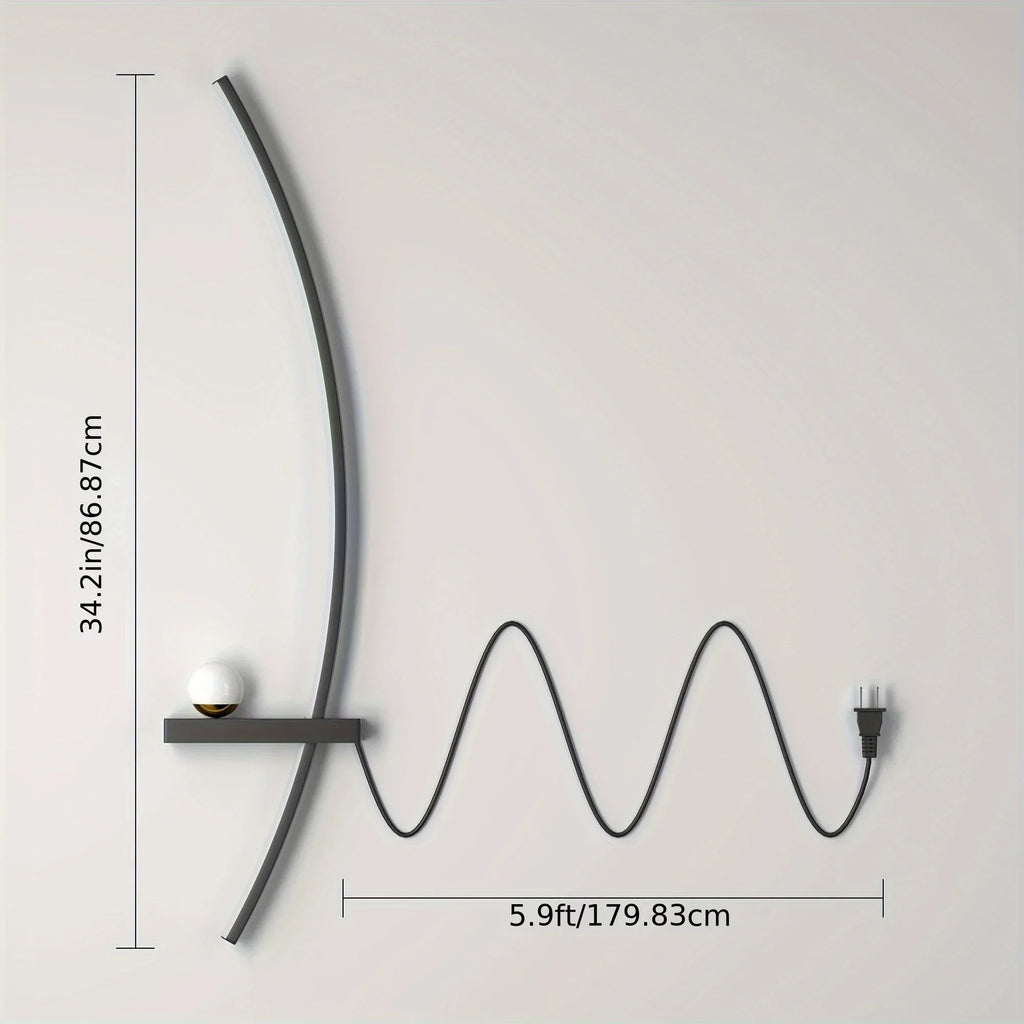 Modern Adjustable LED Wall Sconce – 31.5" Arched Metal Bedside Lamp