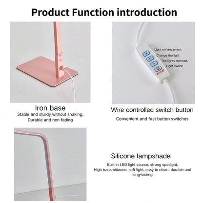 Adjustable lamp head providing focused lighting for reading and studying