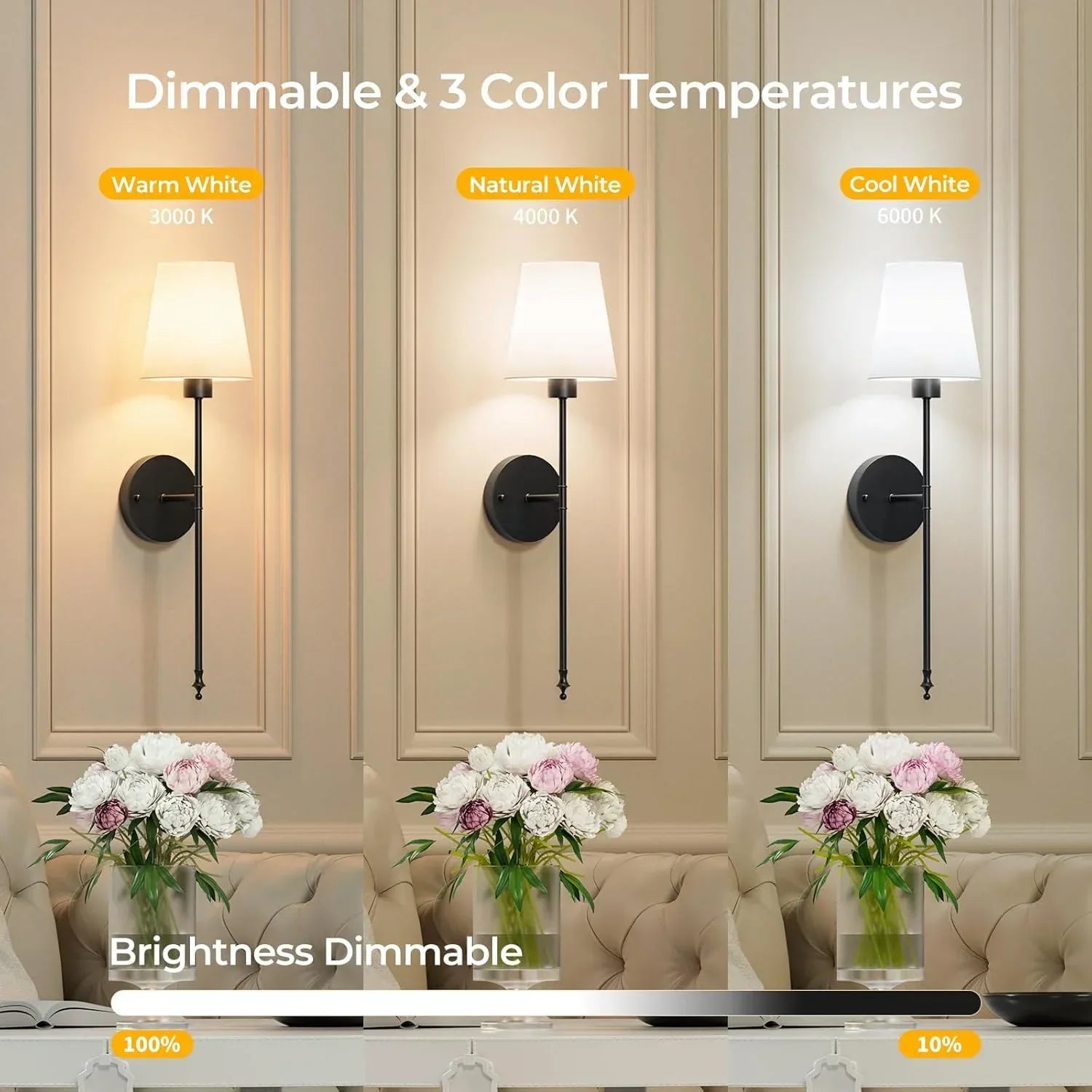 Battery Operated Wall Sconce – Wireless Rechargeable with Remote - Lightify