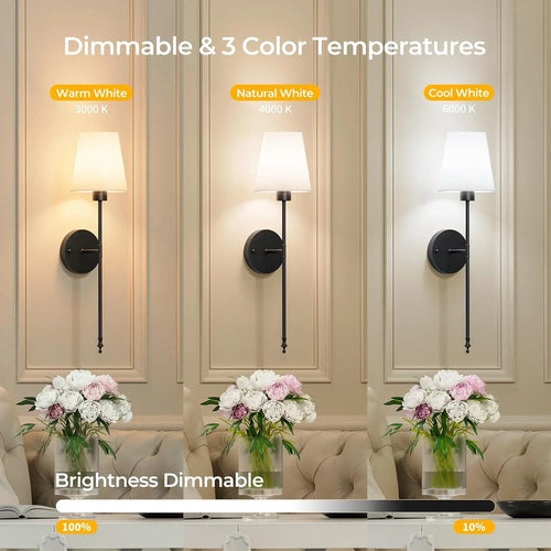 Battery Operated Wall Sconce – Wireless Rechargeable with Remote - Lightify